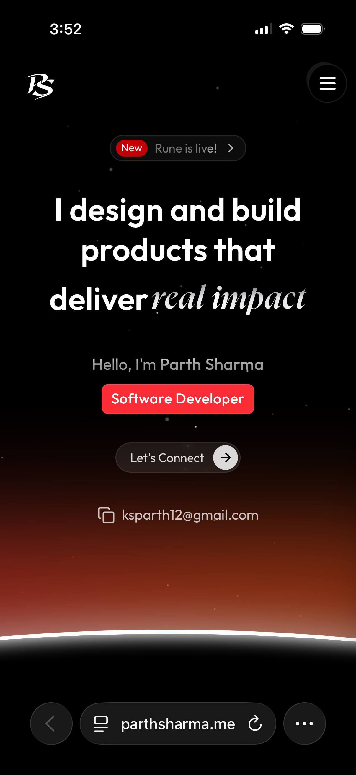 Old Portfolio Mobile View 1